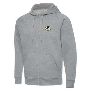 Green Bay Packers Antigua Victory Hooded Full Zip 2XLarge Grey Heather