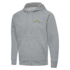 Los Angeles Chargers Antigua Victory Hooded Full Zip 2XLarge Grey Heather