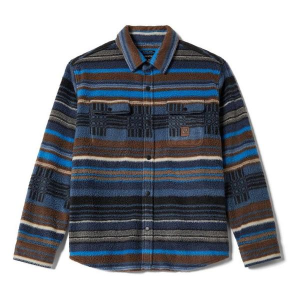 Men's Brixton Bowery Arctic Stretch Fleece Long Sleeve Flannel Medium Indigo