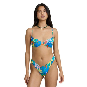 Women's Billabong Agua Flores Leah Underwire Swim Bikini Top Juniors Small Blue Multi