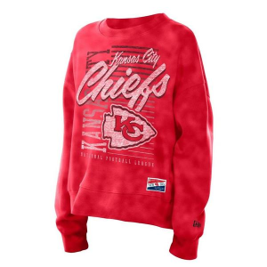 Women's Kansas City Chiefs New Era Mineral Crewneck Medium Red