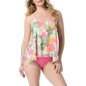 Women's Coco Reef Mesh Layer Underwire Swim Tankini Misses 36C Lush Blooms