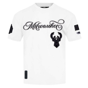 Milwaukee Bucks Black Out Pro Standard T-Shirt Medium White
