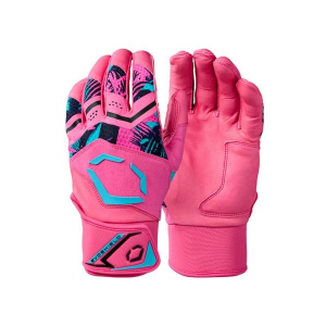 Boys' EvoShield X-SRZ Miami Vice Carbyne Baseball Batting Gloves Pink/Blue Small