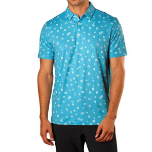 Men's Sunday Swagger Birdie Blossoms Polo Medium Blue