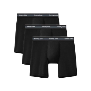 Men's Tommy John Comfort Micro Mid-Length Boxer Briefs Underwear 3 Pack Medium Black