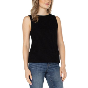 Women's Liverpool Los Angeles Rib Knit Boat Neck Tank Top XLarge Black