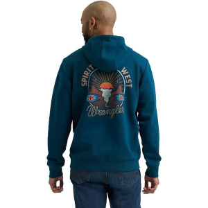 Men's Wrangler Desert Logo Hoodie Long Sleeve Shirt Medium Reflecting Pond