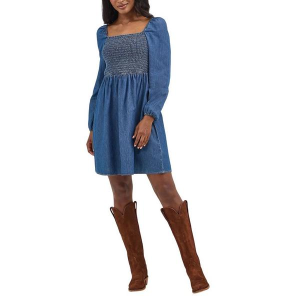Women's Wrangler Smocked Bodice Dress XLarge Dark Denim