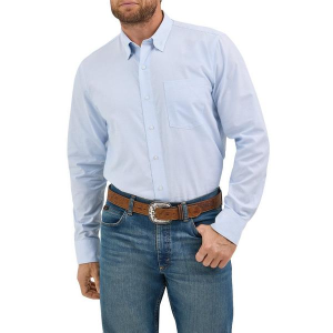Men's Wrangler X Cody Johnson Western Long Sleeve Button Up Shirt Medium White/Blue