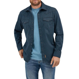 Men's Wrangler Retro Premium Long Sleeve Button Up Shirt 2XLarge Dark Navy Print