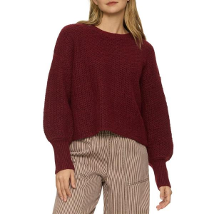 Women's Flag & Anthem Pullover Sweater Flora Drop Shoulder Large Berry