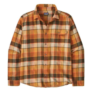 Men's Patagonia Lightweight Fjord Long Sleeve Flannel Medium Rocky/Otter Brown