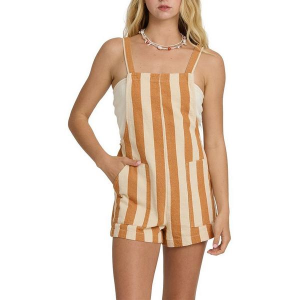 Women's Billabong Beach Crush Romper Small Caramel Cafe