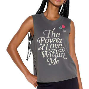 Women's Spiritual Gangster Power Of Love Vibe Crew Neck Tank Top XLarge Black