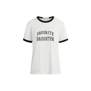 Women's Favorite Daughter The Collegiate Ringer T-Shirt Large White Black