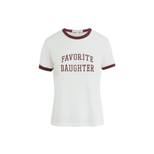Women's Favorite Daughter The Collegiate Ringer T-Shirt Small White Burgundy