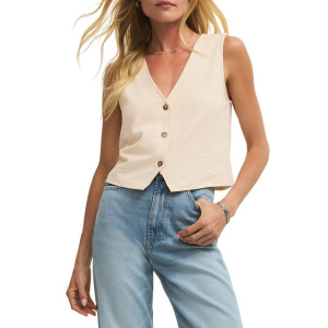 Women's Z Supply Noelle Textured V-Neck Tank Top XLarge Whisper White