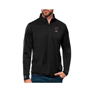Miami Heat Brushed Metallic Tribute Antigua Long Sleeve 1/4 Zip 2XLarge Black