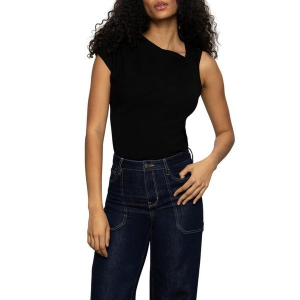 Women's Sanctuary Shoulder Twist Shirt Medium Black