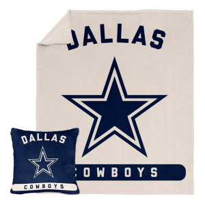 Logo Brands Dallas Cowboys Luxe Blanket & Pillow Set