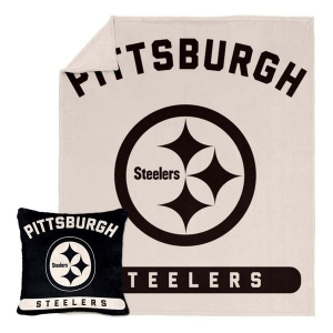 Logo Brands Pittsburgh Steelers Luxe Blanket & Pillow Set