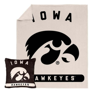 Logo Brands Iowa Hawkeyes Luxe Blanket & Pillow Set
