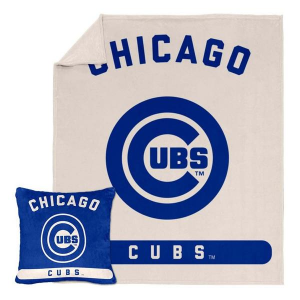 Logo Brands Chicago Cubs Luxe Blanket & Pillow Set