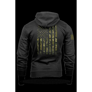 Men's Nine Line Tri-Blend American Camo Tactical Hoodie Large Black