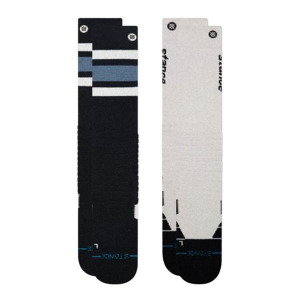 Men's Stance Medium Poly Ski & Snowboard 2-Pack Mid Calf Snowboarding Socks Large Speed/Black 2 Pack