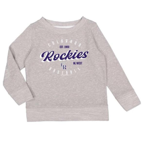 Soft As A Grape Girls' Colorado Rockies Melange Pops Crew
