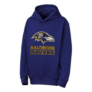Kids' Baltimore Ravens Genuine Stuff Back To The Basics Hoodie XLarge Purple
