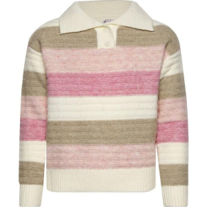 Girls' Love Daisy Pullover Sweater Colorblock Stripe XLarge Cream/Pink