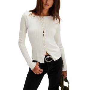 Women's Free People Tilly Long Sleeve Shirt Medium White
