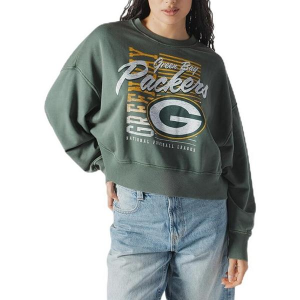 Women's Green Bay Packers New Era Mineral Crewneck XLarge Green