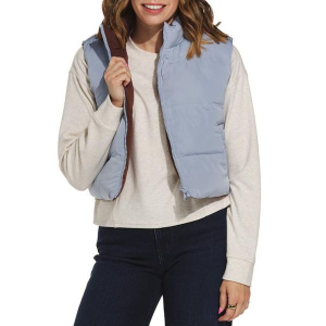 Women's Thread & Supply Issey Reversible Crop Vest Small Dust Blue Brown