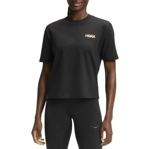 Women's HOKA Manifesto T-Shirt Medium Black Gold