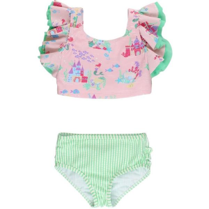 Girls' RuffleButts Butterfly Swim Tankini Set Toddler 3T Atlantis Mermaids