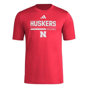 Nebraska Cornhuskers adidas Pregame Volleyball T-Shirt Large Red