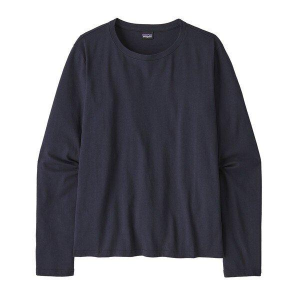 Women's Patagonia Regenerative Organic Certified Cotton Long Sleeve T-Shirt Medium Blue
