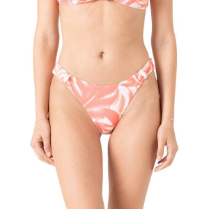 Women's Roxy Palm Haze Knotted Scoop Cheeky Swim Bottoms Juniors Large Coral