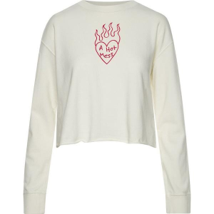 Women's Junk Food A Hot Mess Long Sleeve T-Shirt Medium Vintage White