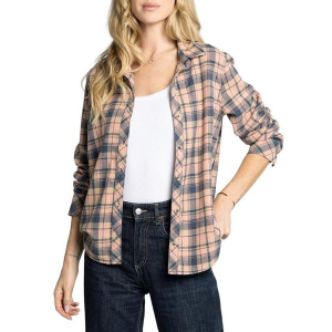 Women's Thread & Supply Trudy Long Sleeve Flannel Small Navy Pink Plaid