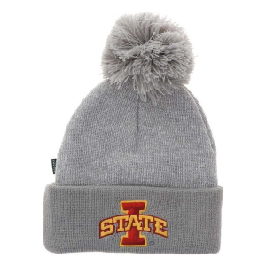 Iowa State Cyclones Legacy Athletic Pom Cuff Kids' Beanie One Size Grey Heather