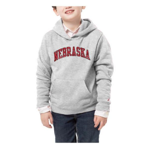 Nebraska Cornhuskers League Collegiate Kids Hoodie Medium Grey Heather