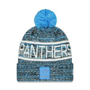 Carolina Panthers New Era 2025 Sideline Pom Beanie One Size Blue