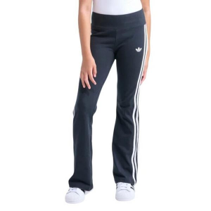 Girls' adidas 3-Stripe Flare Pants Small Black Regular