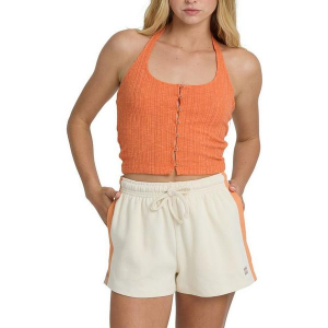Women's Billabong Friday Night Knit Halter Tank Top Medium Saffron