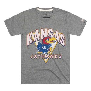 Kansas Jayhawks Homefield Apparel Triangle T-Shirt Small Grey Heather