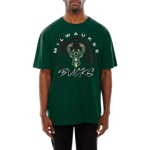 Milwaukee Bucks Sport Night New Era T-Shirt Medium Green